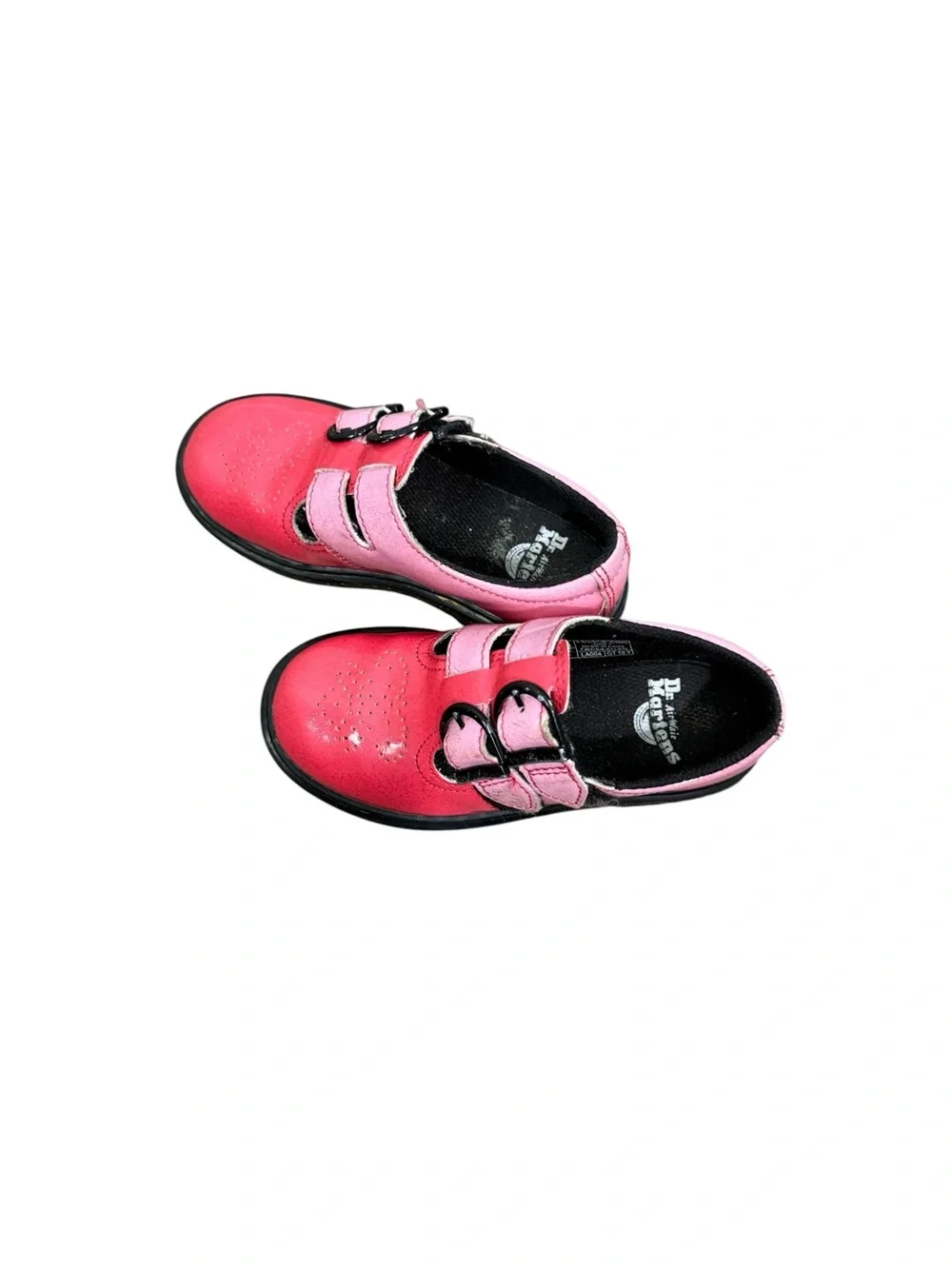 Dr. Martens 8065 Gradient Glitter Mary Jane Shoes in pink Double Buckle